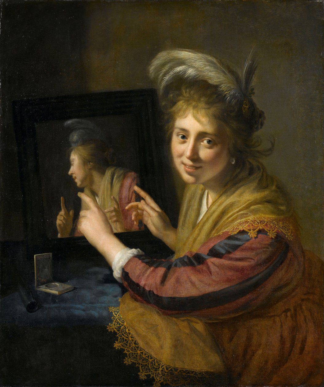 Pigen ved spejlet, 1632 af Paulus Moreelse