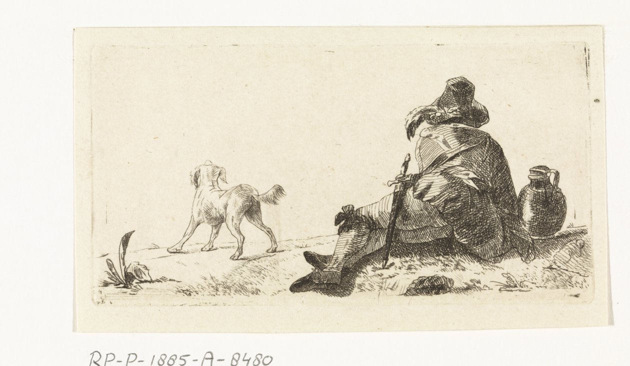 Mand med hund af Paulus Charles Gerard Poelman