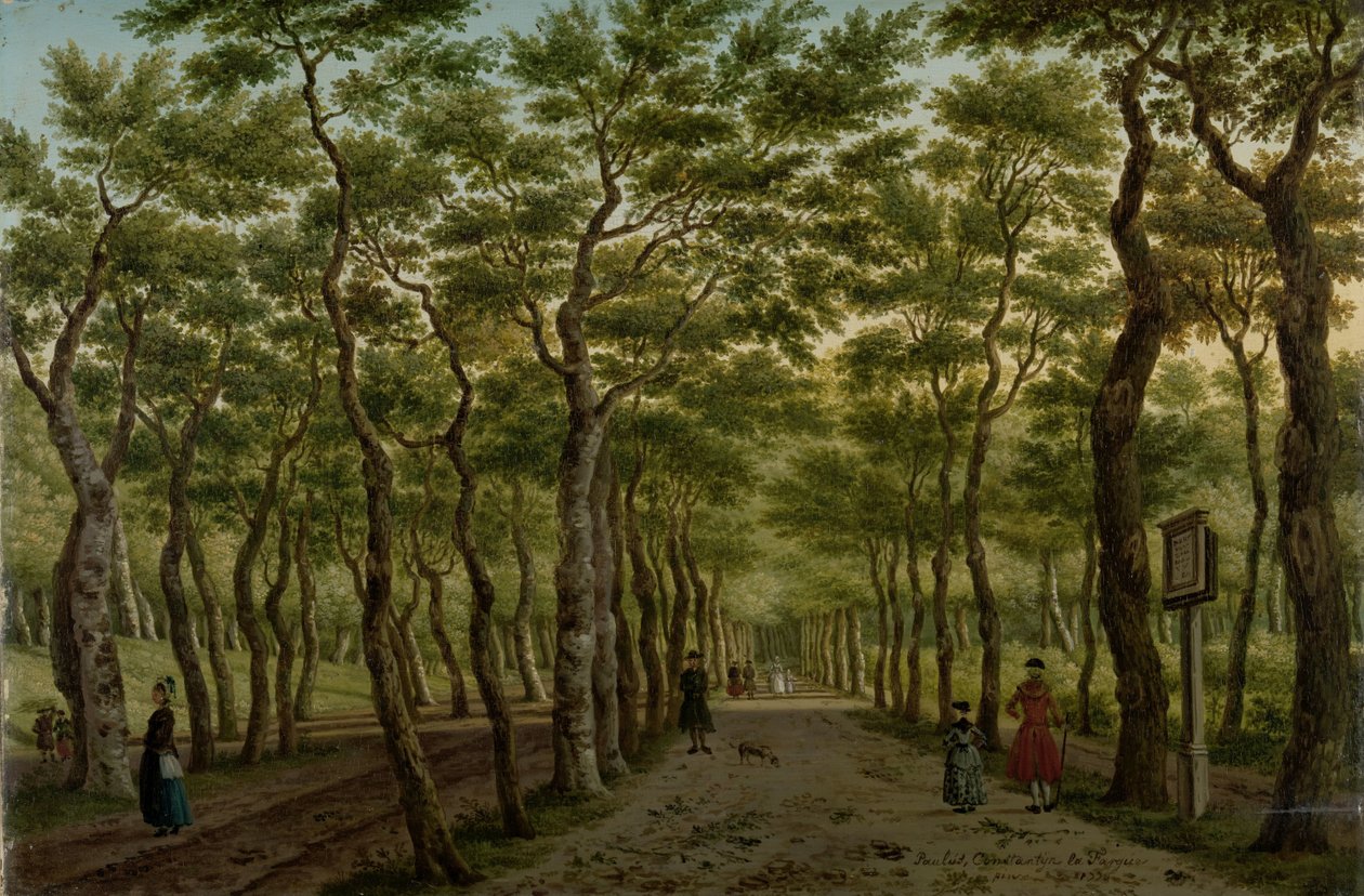 Herepaden i Haagse Bos Scheveningen-skoven ved Haag af Paulus Constantijn la Fargue (signed by artist)