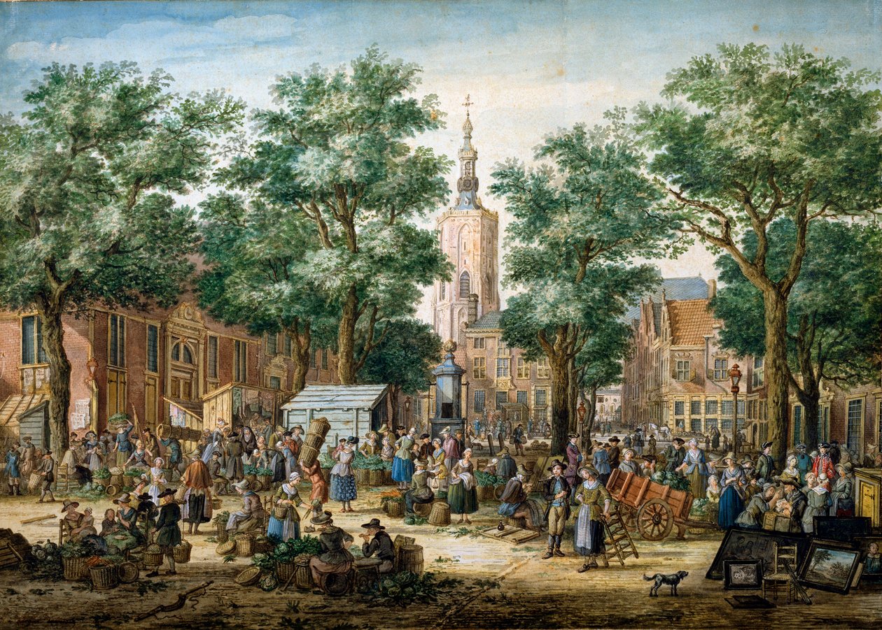 Det store grønne marked i Haag, 1769 af Paulus Constantijn la Fargue