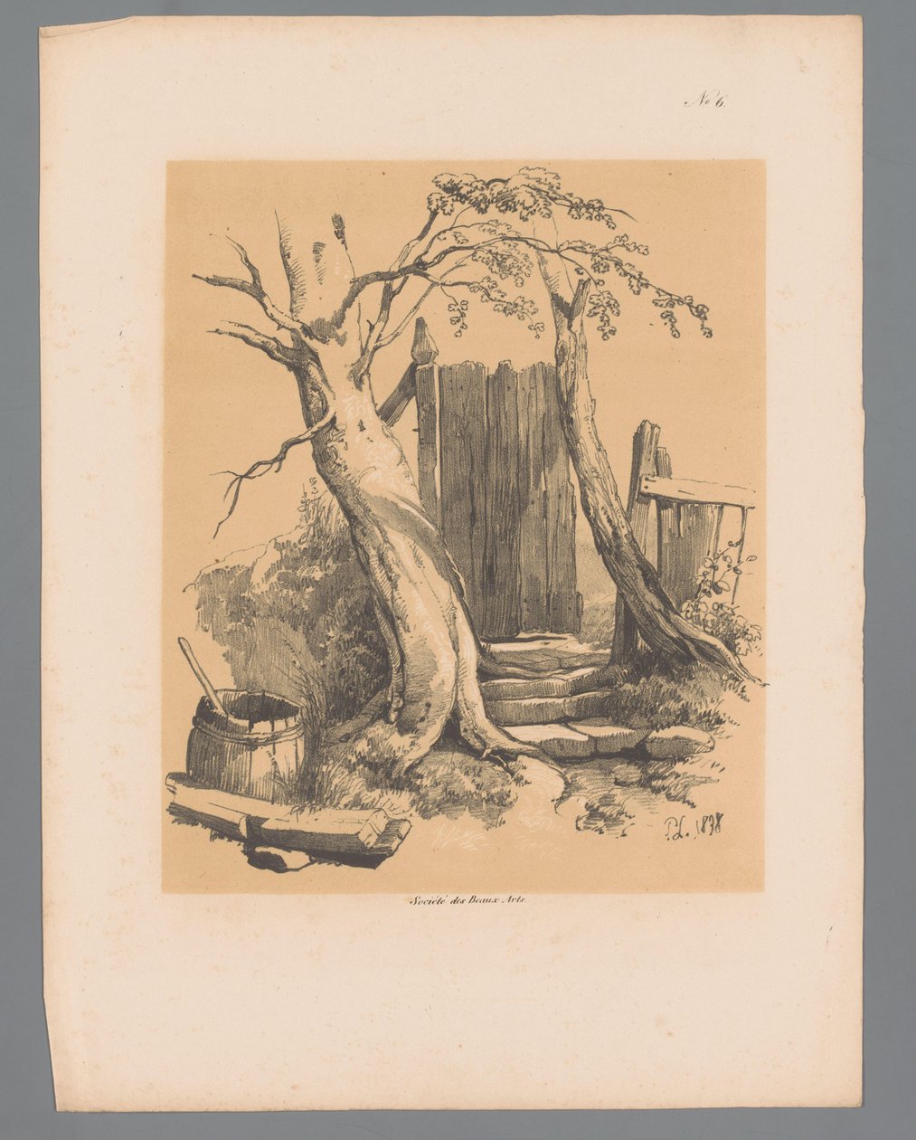 Hegn mellem to træer Maleriske ansigter af Paulus Lauters (serietitel) Etrennes pittoresques pour 1839, af Lauters (serietitel) af Paulus Lauters