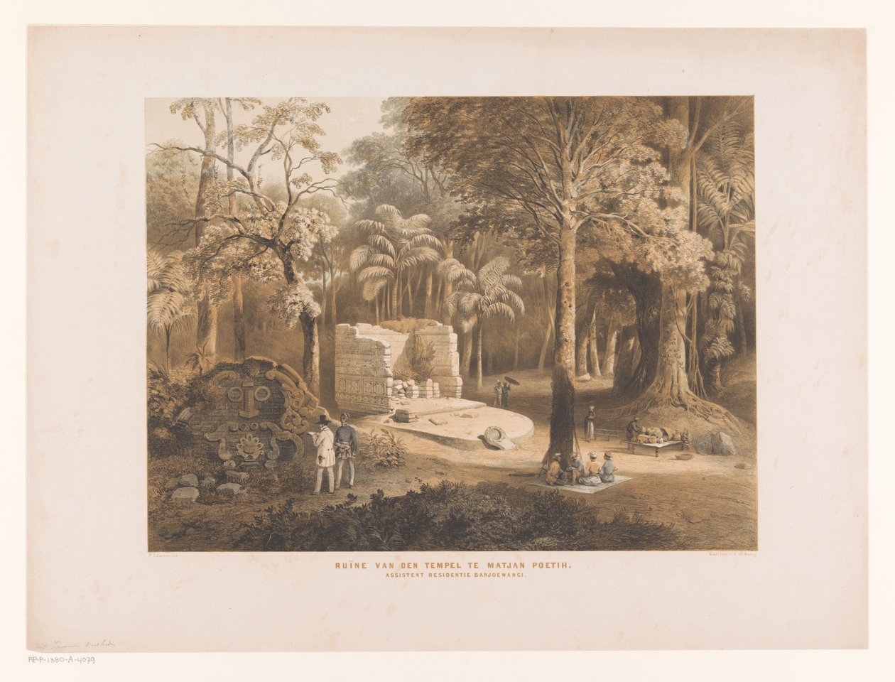 Tempel ruin Ruinerne af templet ved Matjan Poetih (titel på objektet) Javanesiske antikviteter (serietitel) Javanesiske antikviteter (serietitel) af Paulus Lauters