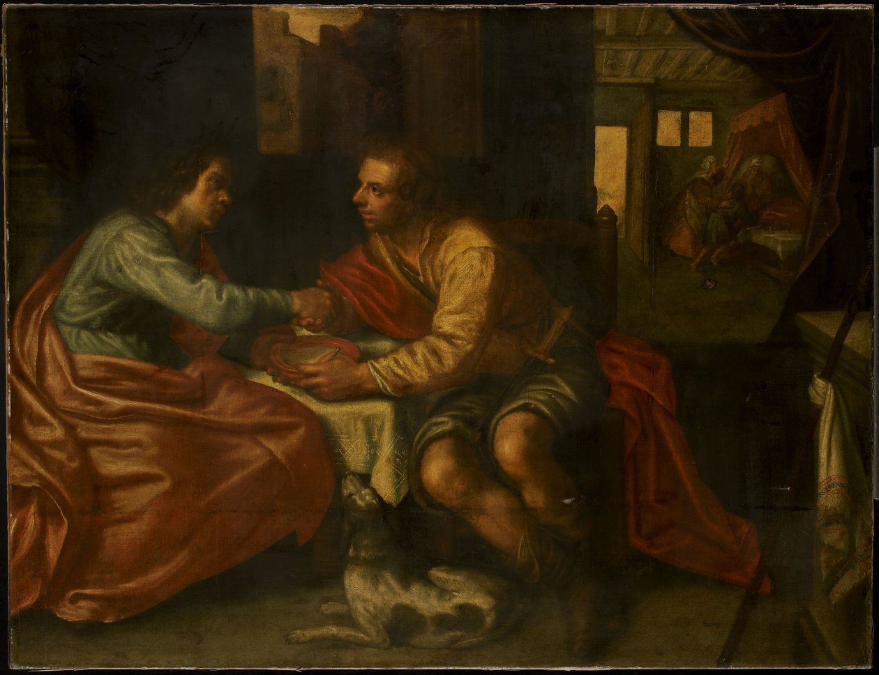 Esau sælger sin førstefødselsret (1. Mosebog 27:1-29) af Paulus Moreelse (copy after)