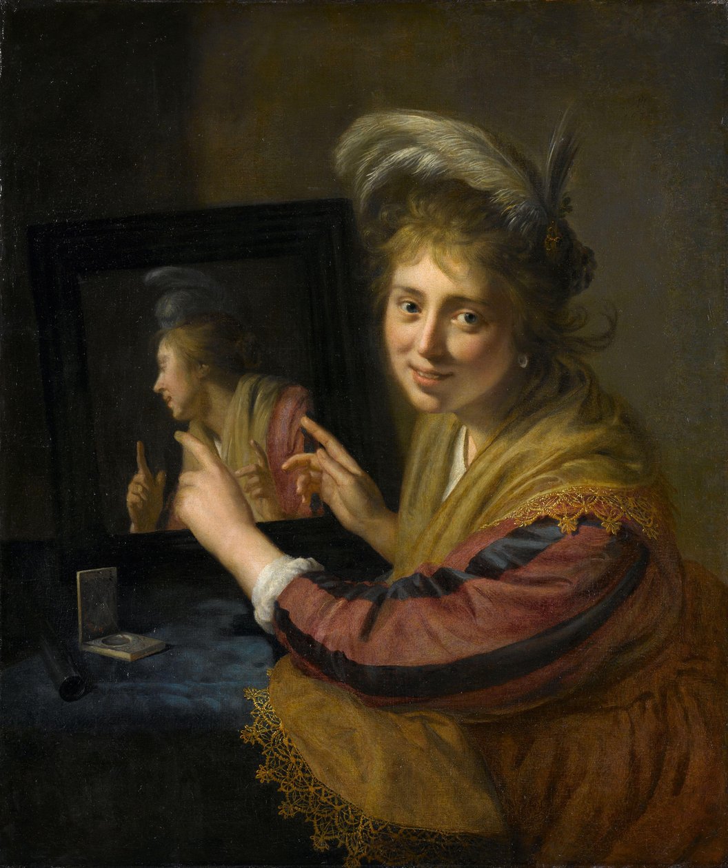 Pigen ved spejlet af Paulus Moreelse