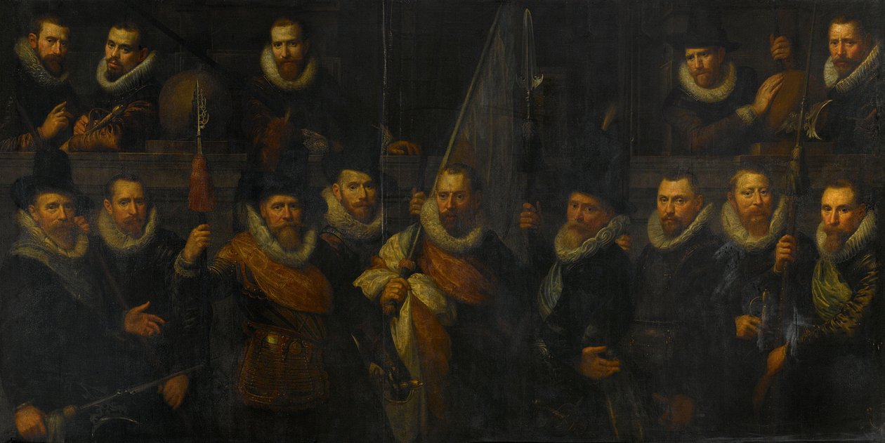 Officerer og andre borgergarde fra det tredje distrikt i Amsterdam, under kommando af kaptajn Jacob Gerritsz Hoyngh og løjtnant Nanningh Florisz Cloeck af Paulus Moreelse