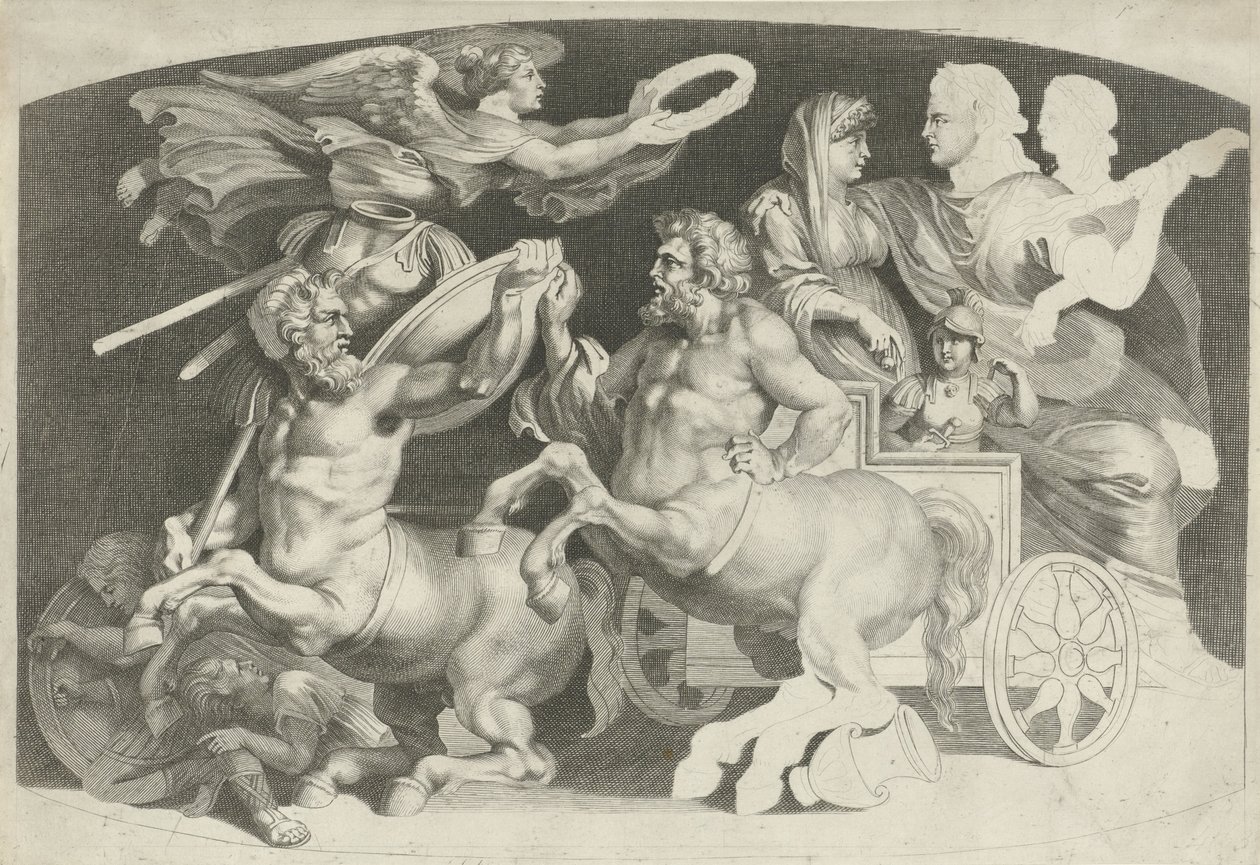 Camee met de triumph van Germanicus en Agrippina Forskellige figurer af gamle agater, designet af Pietro Paolo Rubenii (serietitel) af Paulus Pontius (attributed to)