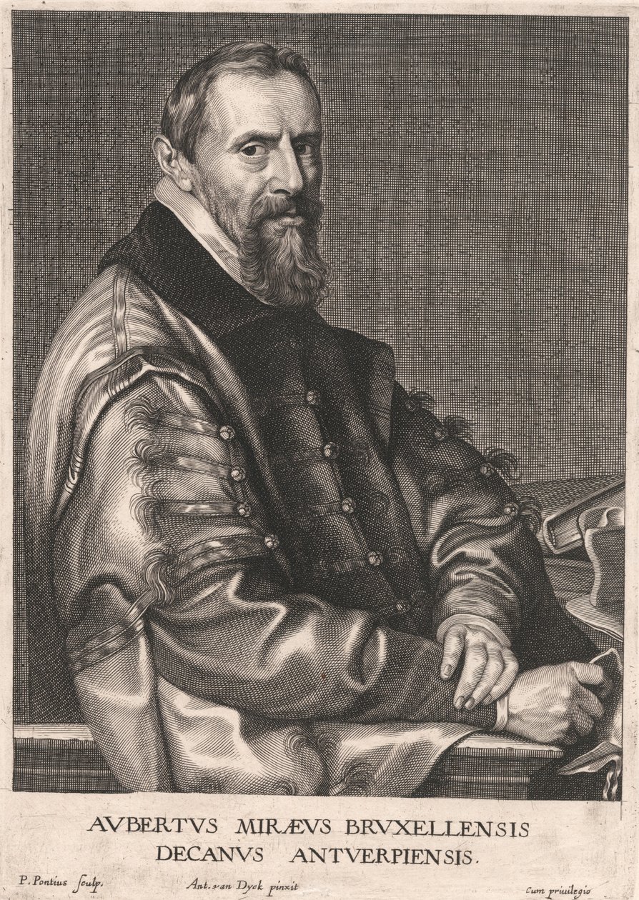 Aubertus Mireus fra Bruxelles, dekan for Antwerpen af Paulus Pontius