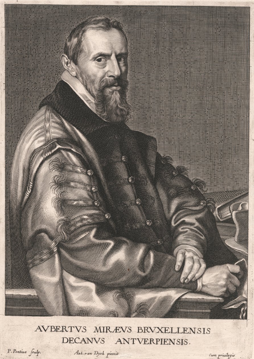 Aubertus Mireus fra Bruxelles, dekan for Antwerpen af Paulus Pontius