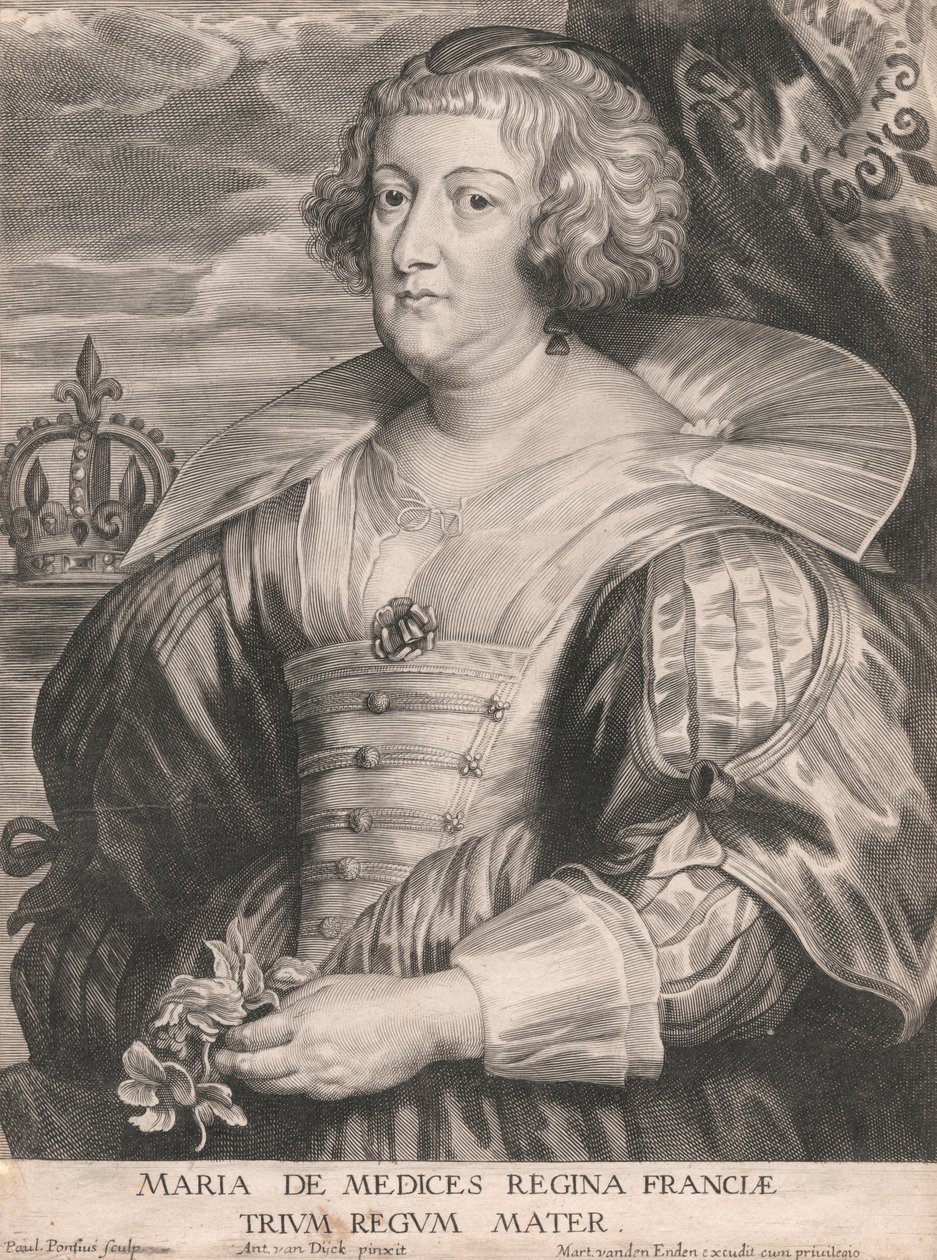 Marie de Medicis, dronning af Frankrig, mor til de tre konger af Paulus Pontius