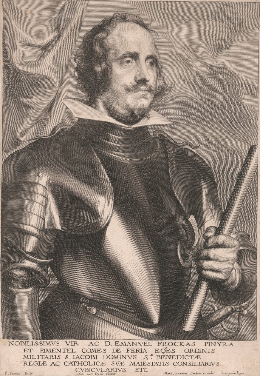 Den mest ædle mand og D. Emanuel Frockas Finyra og Pimentel, greve af Feria Eqes af Sankt Jakobs Militærorden, Lord Sæ. Hans Majestæts kongelige og katolske rigsråd Kammerherre o.s.v. af Paulus Pontius