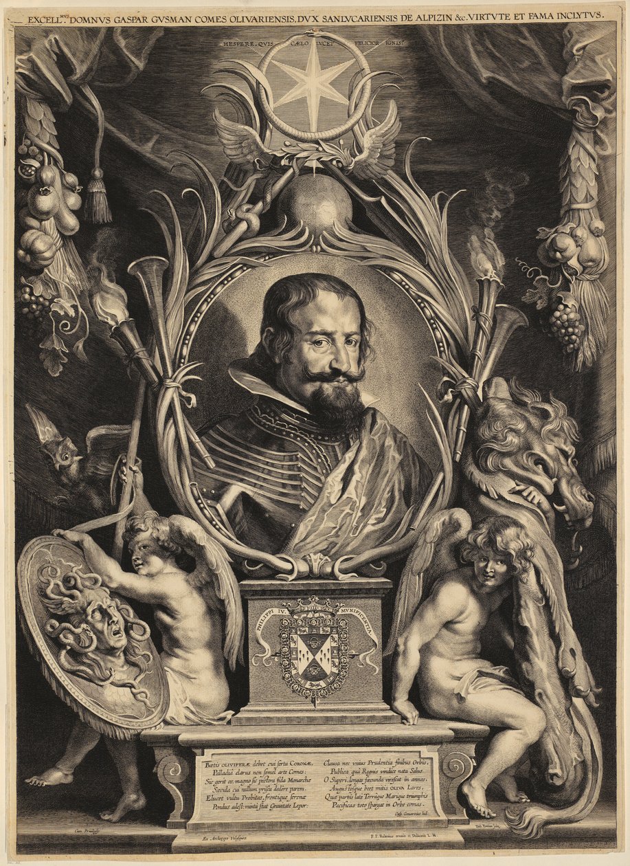 Portræt af Gaspar de Guzmán, greve af Olivares af Paulus Pontius