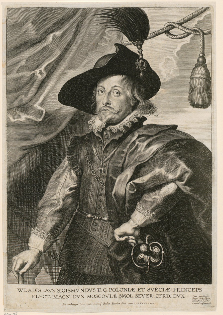 Portræt af Wladislaus 4. Vasa, prins af Polen og Sverige af Paulus Pontius