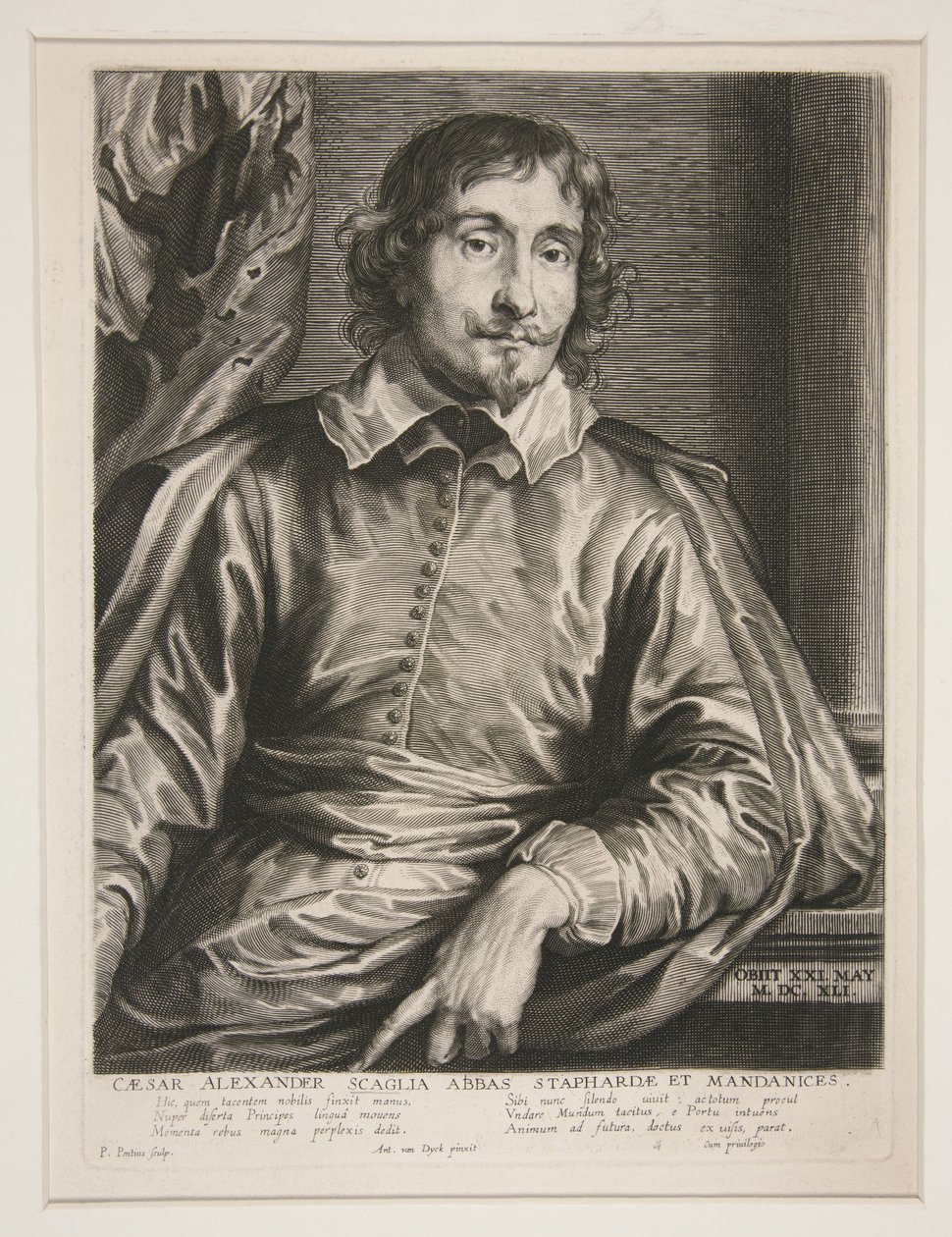 Portræt af abbé Caesar Alexander Scaglia af Paulus Pontius