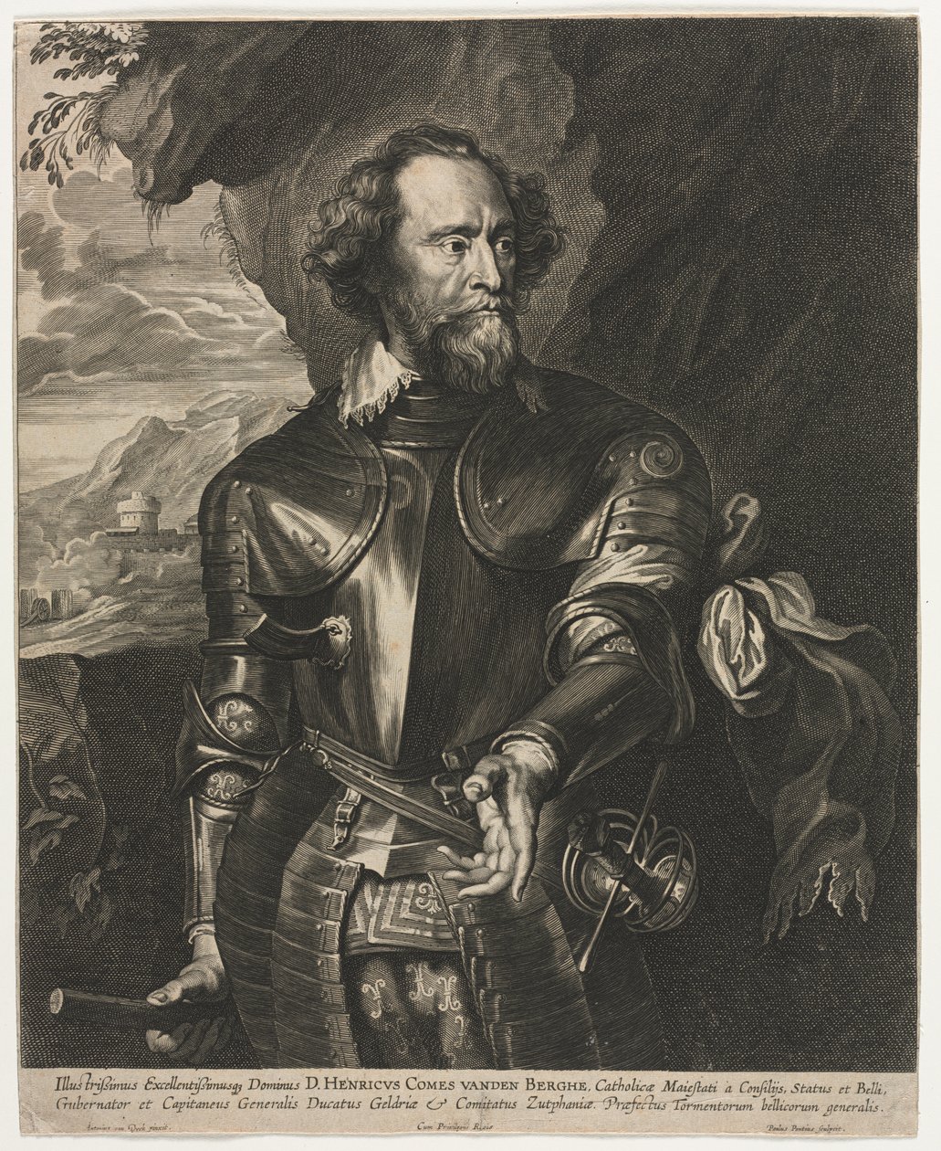 Portræt af Henry, Grev van den Berghe af Paulus Pontius