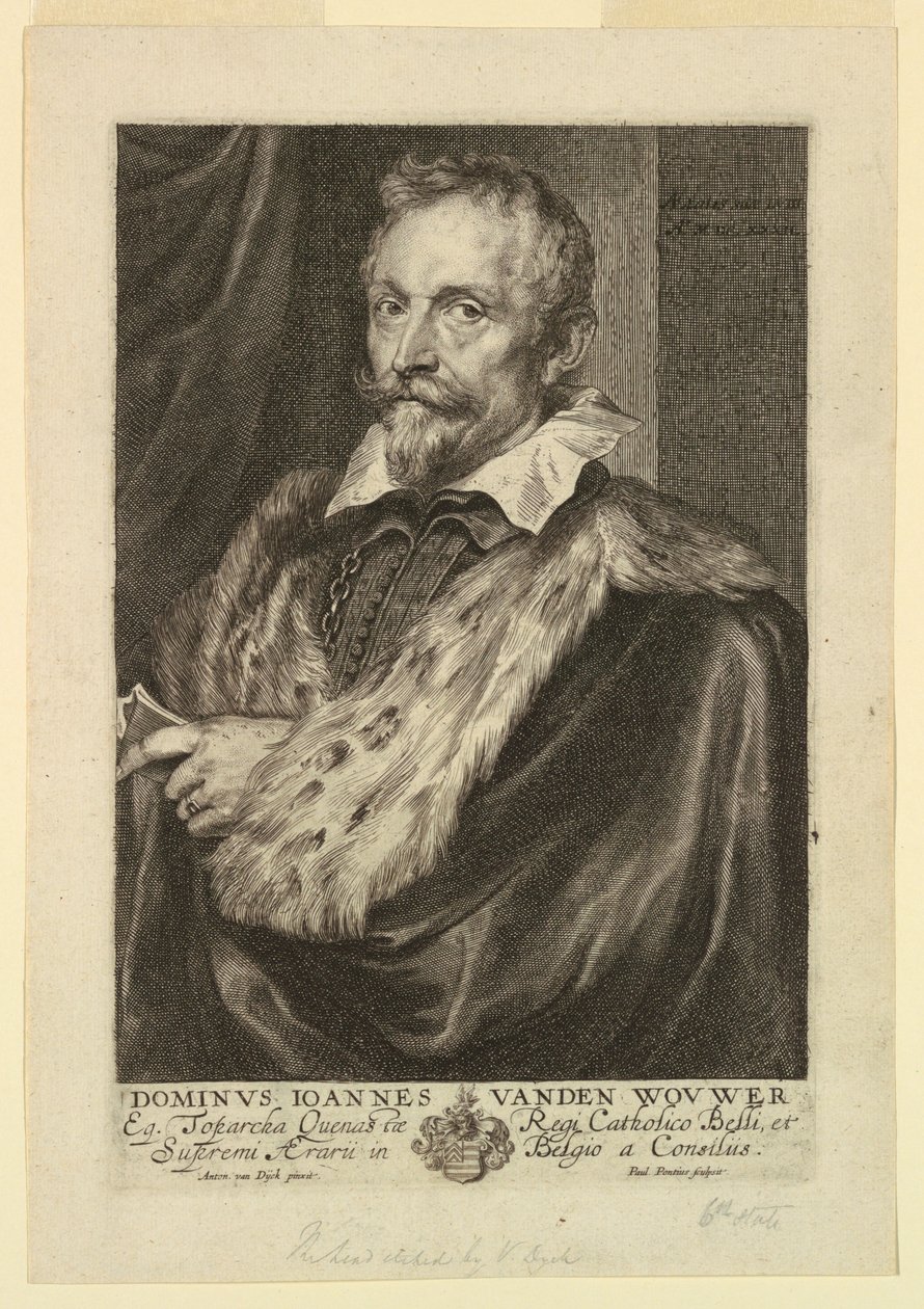 Portræt af Jan van der Wouwer, fra Icons of Princes of Men af Paulus Pontius