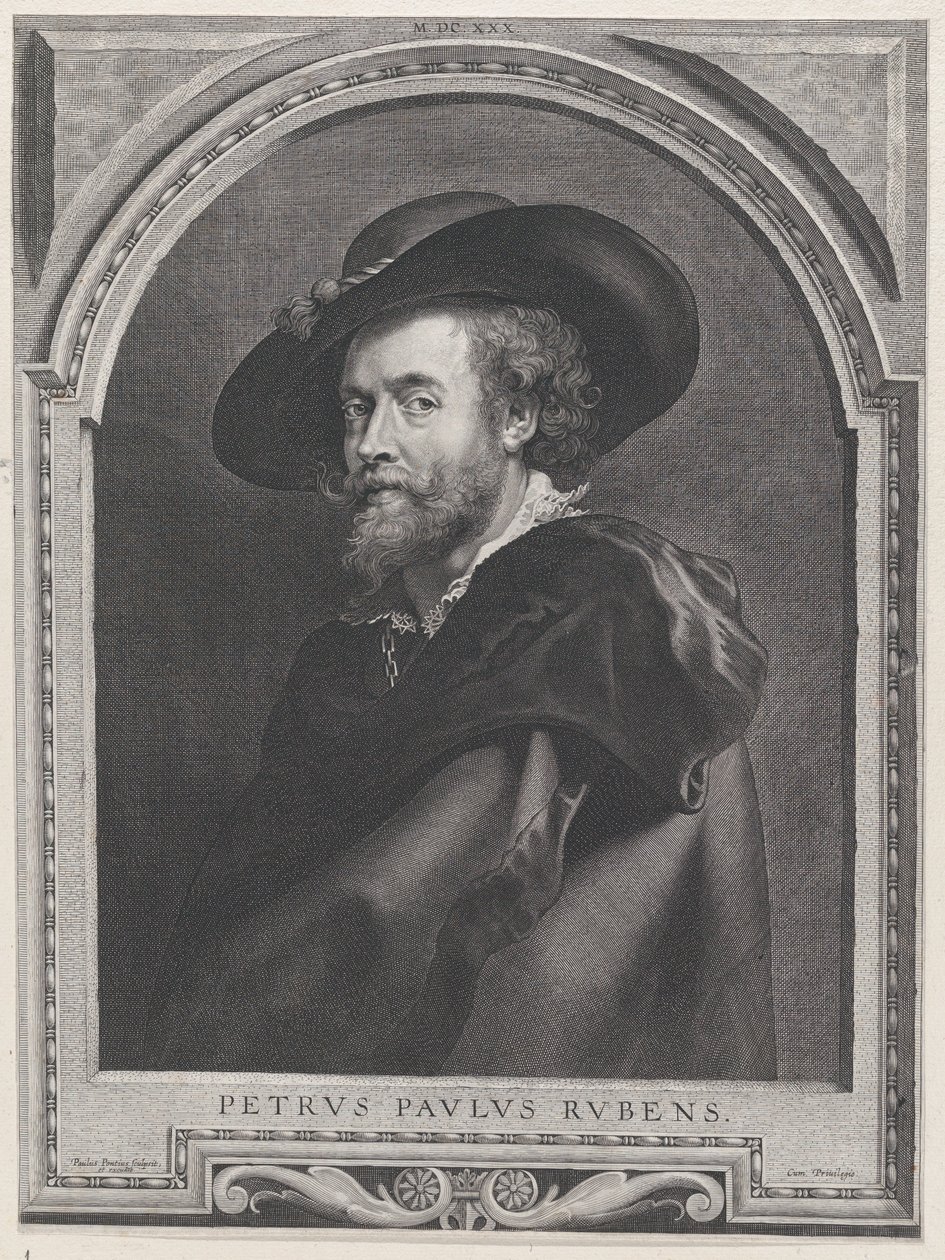 Portræt af Peter Paul Rubens, 46 år, 1630., 1630. af Paulus Pontius