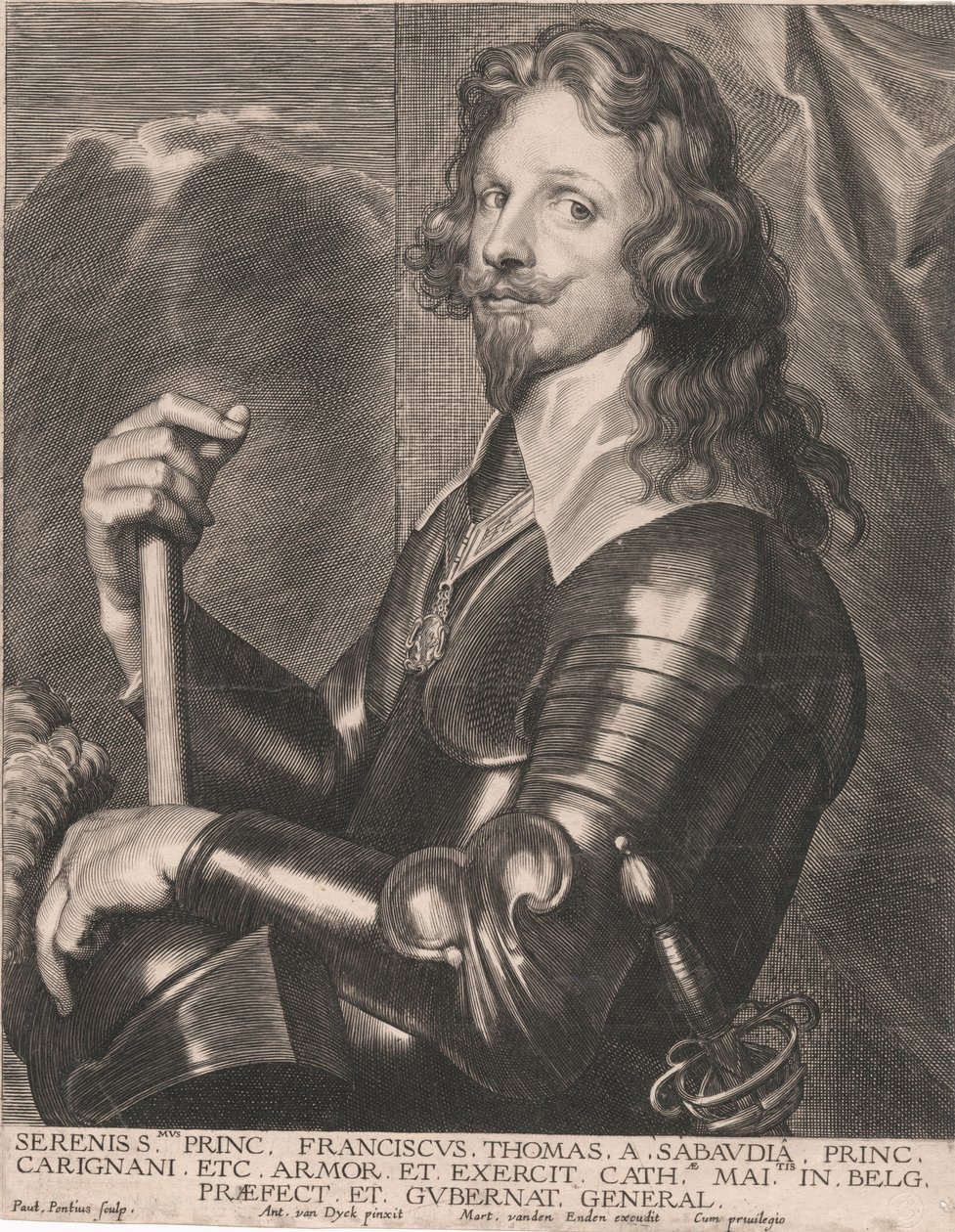 Serenity Princ. Franciscus Thomas af Savoyen, fyrste. Carignani osv. Rustning og hær af Paulus Pontius