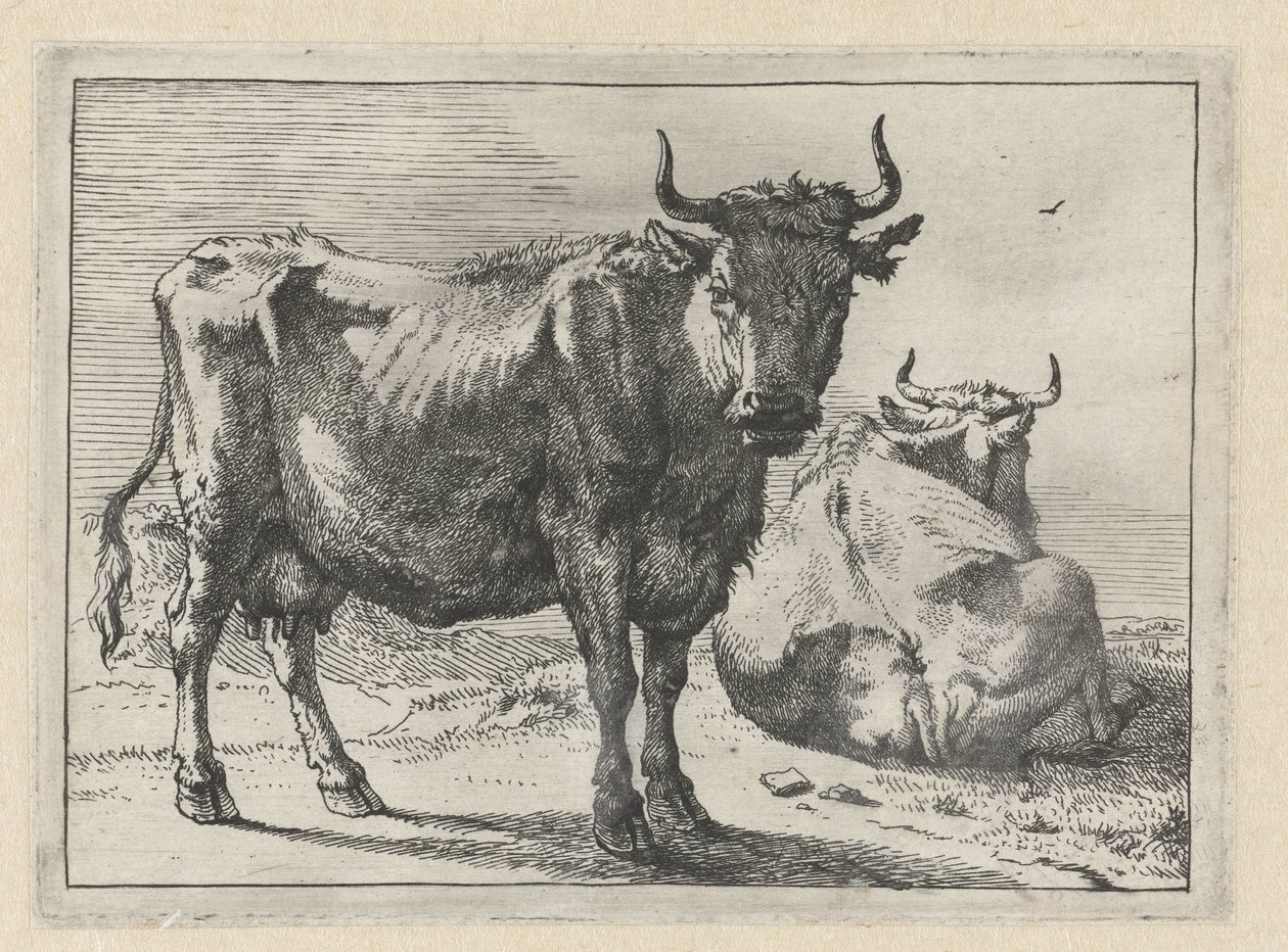 En stående og en liggende ko The Bullen-hæftet (serietitel) af Paulus Potter