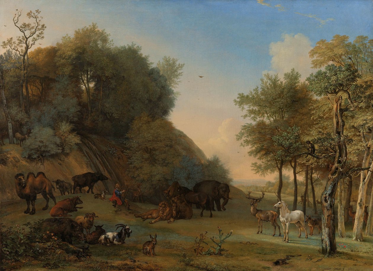 Orfeus og dyrene Orpheus charmerer udyrene af Paulus Potter