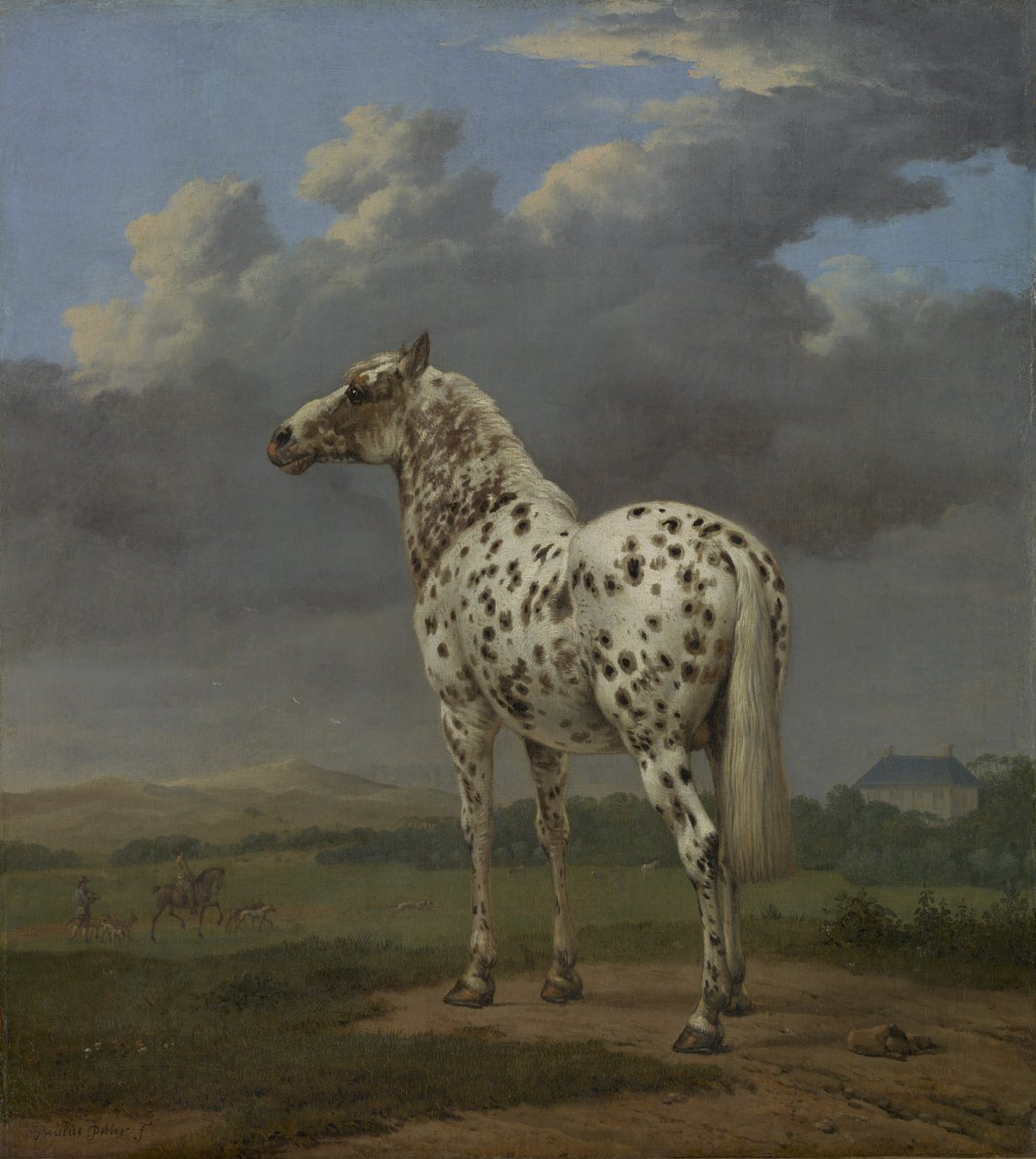 The "Piebald" Horse, ca. 1650-4 (olie på lærred) af Paulus Potter