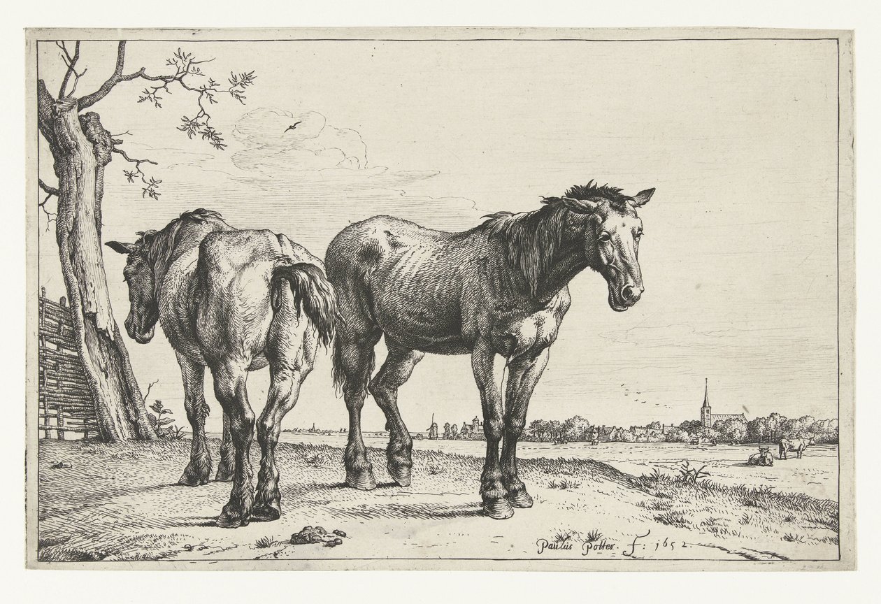 To plovheste Heste (serietitel) af Paulus Potter