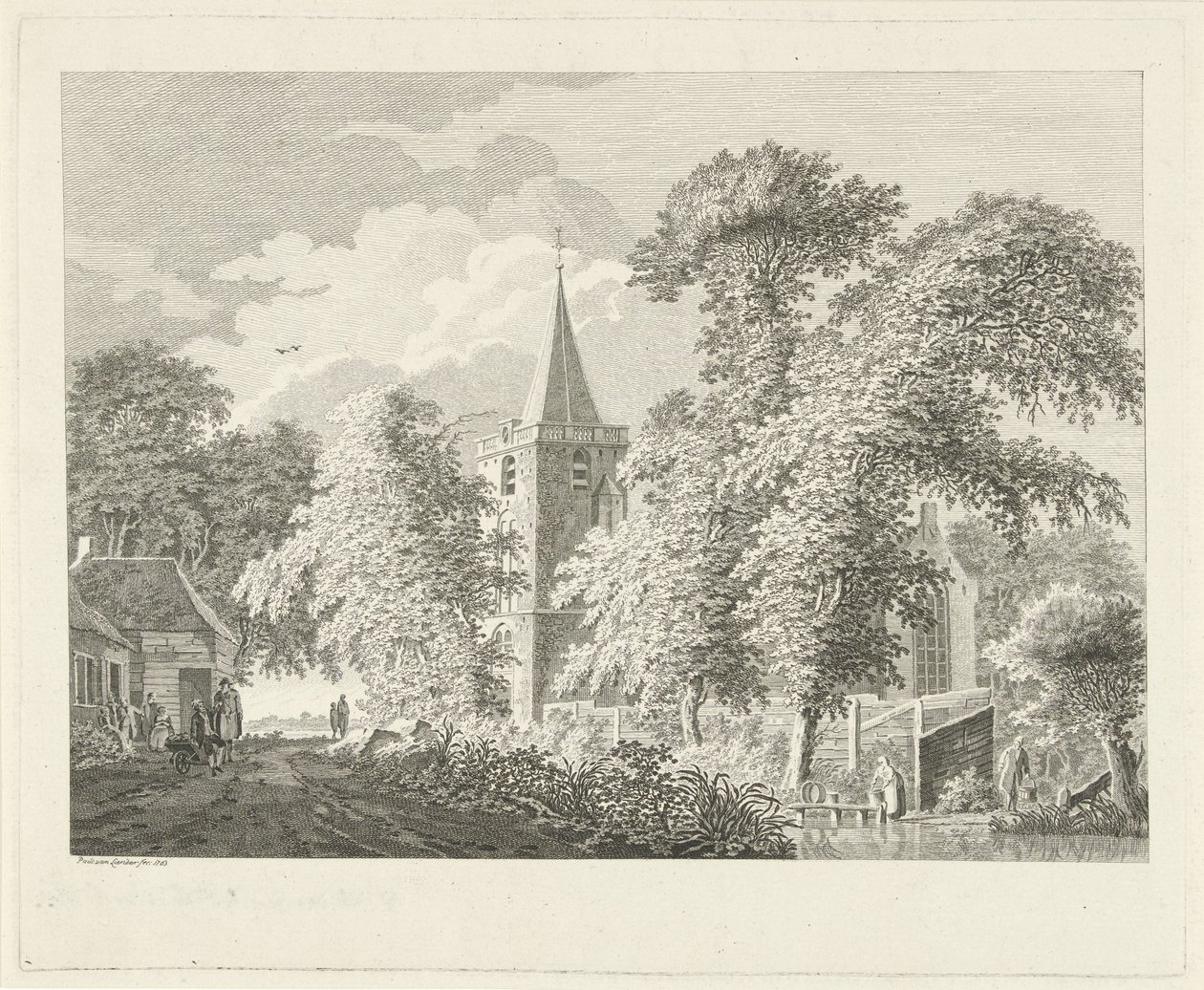 Udsigt over landsbyen i Maartensdijk, 1753 af Paulus van Liender