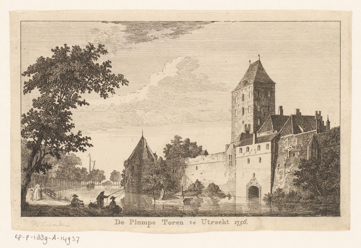 Udsigt over Plompe Toren i Utrecht, 1756 Plompe Toren i Utrecht 1756 (titel på objekt) af Paulus van Liender