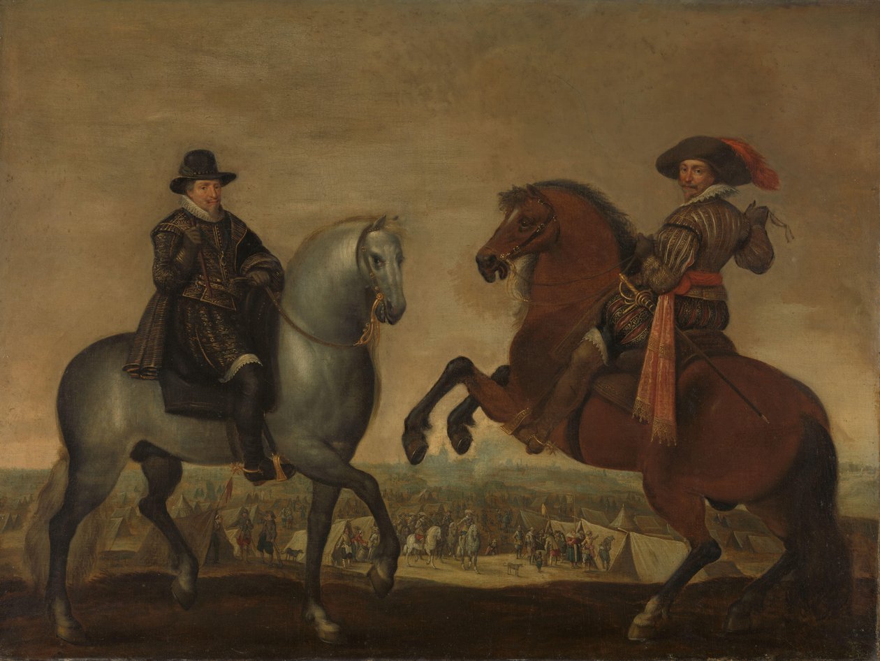Prinserne Maurits og Frederik Hendrik til Hest af Pauwels van Hillegaert (workshop of)