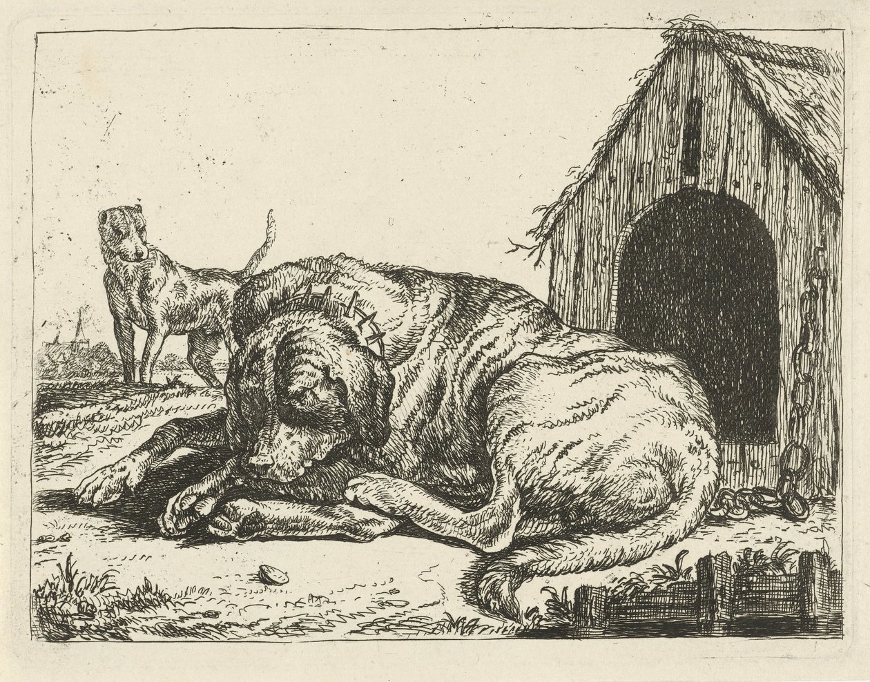 Tillænet hund på en kæde Forskellige hunde (serietitel) af Pauwels van Hillegaert