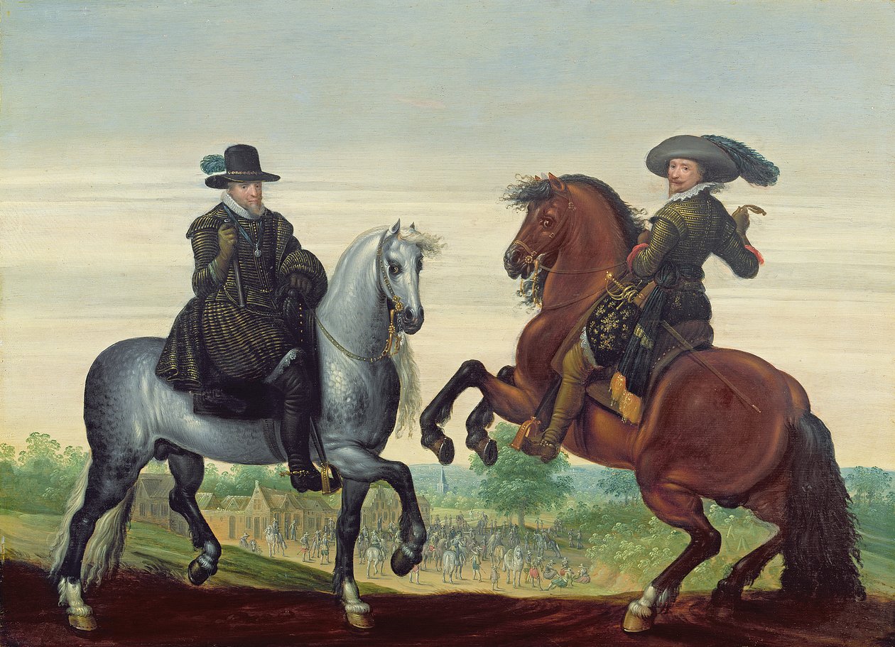 Maurice (1567-1625) og Frederik Henrik (1584-1647) af Nassau, prinser af Orange af Pauwels van Hillegaert