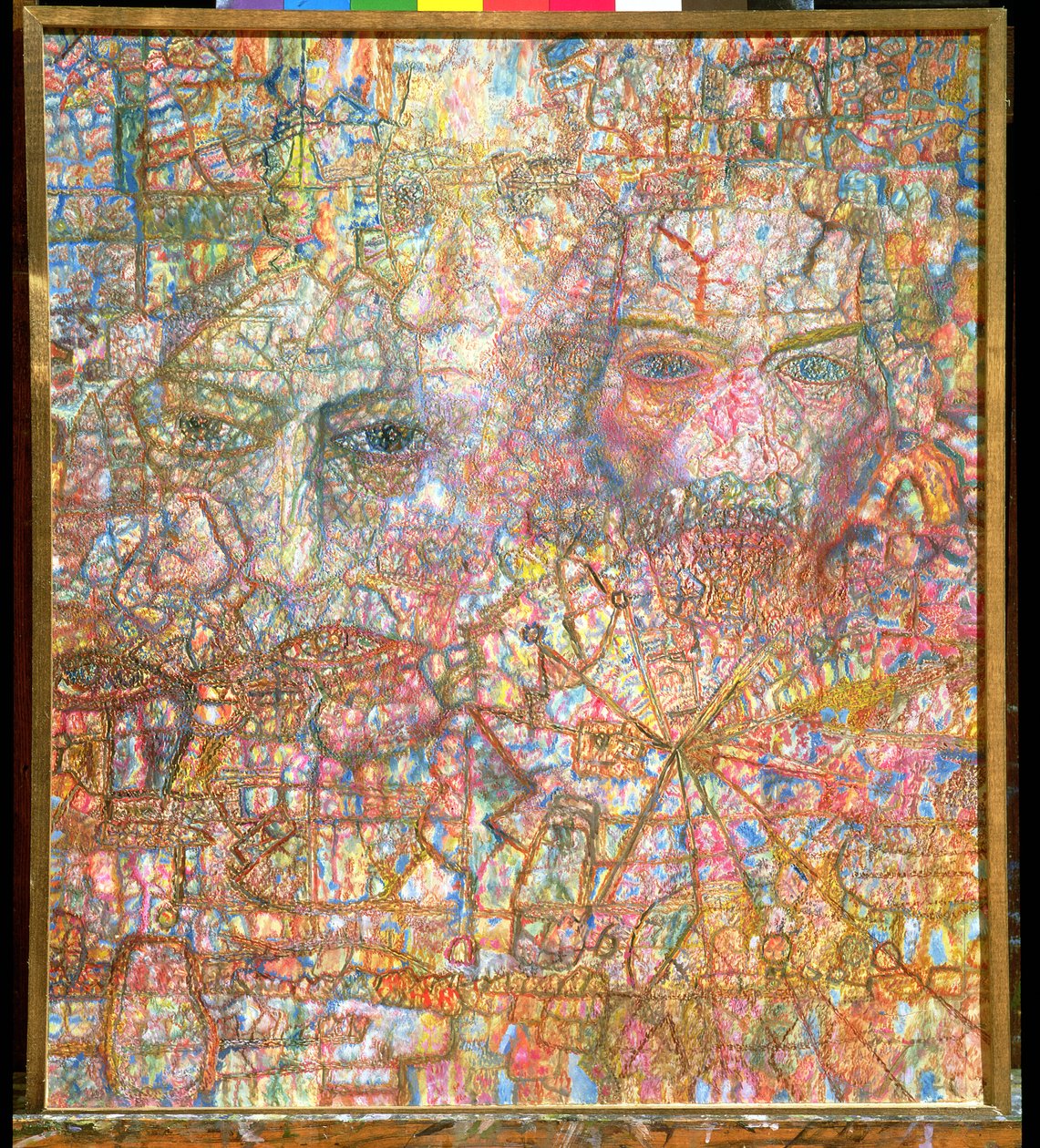 Ansigter, 1940 (olie på papir) af Pawel Nikolajewitsch Filonow