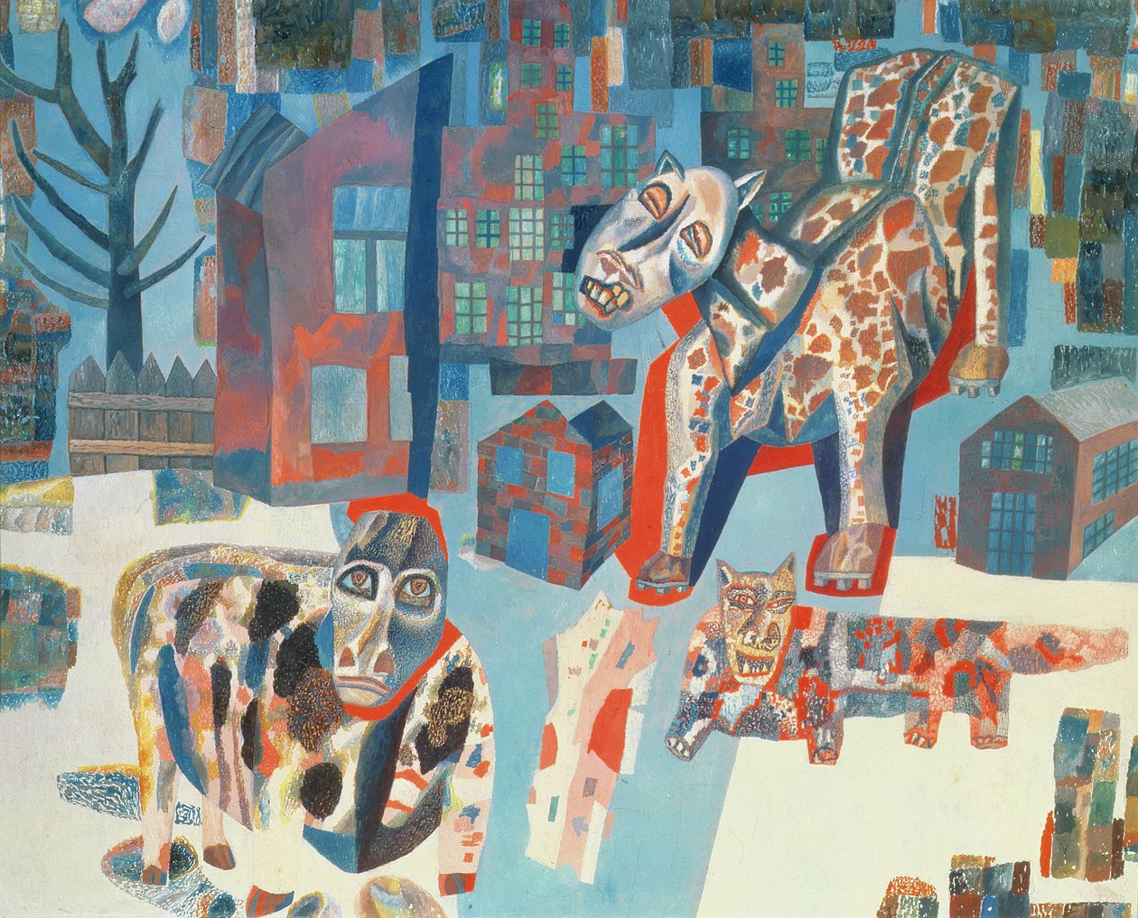 The Beasts, 1925-6 (olie på papir) af Pawel Nikolajewitsch Filonow