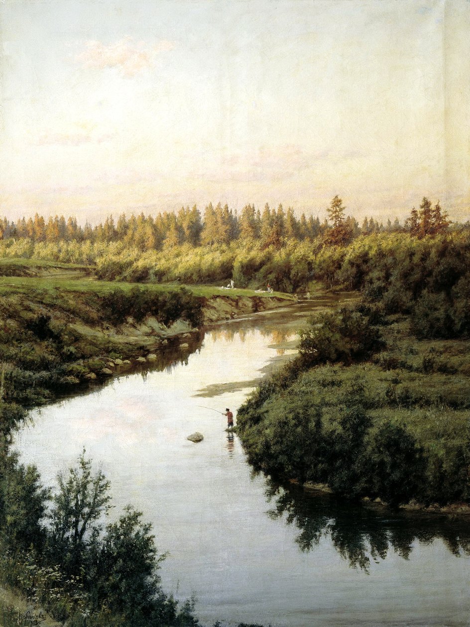 Flodlandskab af Pavel Alexandrovich Briullov