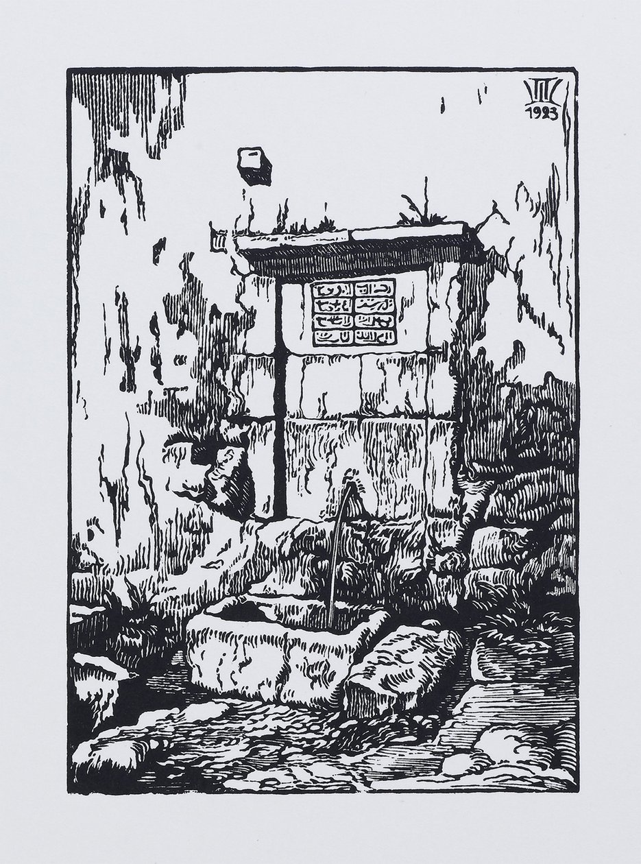 Springvandet ved Khans-paladset i Bakhchisaray, 1923 af Pavel Alexandrovich Shillingovsky