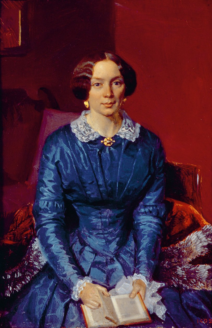 Portret af Elizaveta Petrovna Zhdanova (1818-55) 1846-47 (olie på sard) af Pavel Andreevich Fedotov