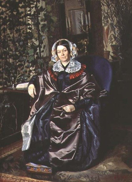 Portræt af Maria Pavlovna Druzhinina (d.1872) sidst i 1840