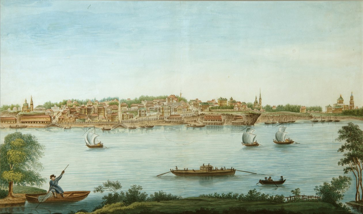 Udsigt over Perm, 1832 af Pavel Emelyanovich Razmakhnin