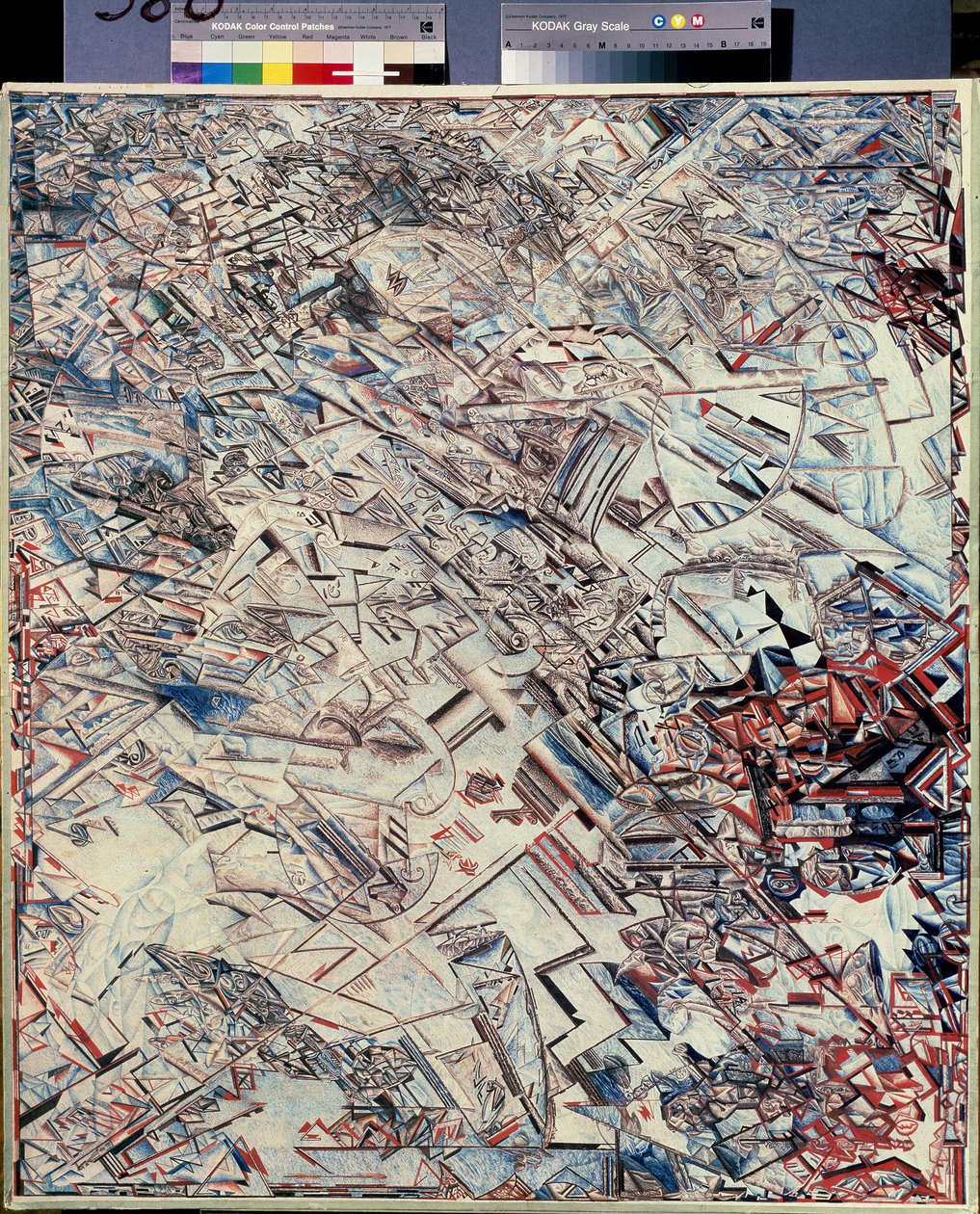 Sammensætning. Maleri af Pavel Nikolayevich Filonov (1883-1941), olie på lærred, russisk kunst, avantgarde, abstrakt kunst. Det russiske statsmuseum, Sankt Petersborg. af Pawel Nikolajewitsch Filonow