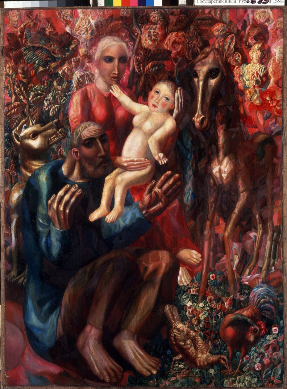 ""Den hellige familie"" Maleri af Pavel Nikolayevich Filonov (1883-1941) 1914 State Russian Museum, Sankt Petersborg, Rusland af Pawel Nikolajewitsch Filonow