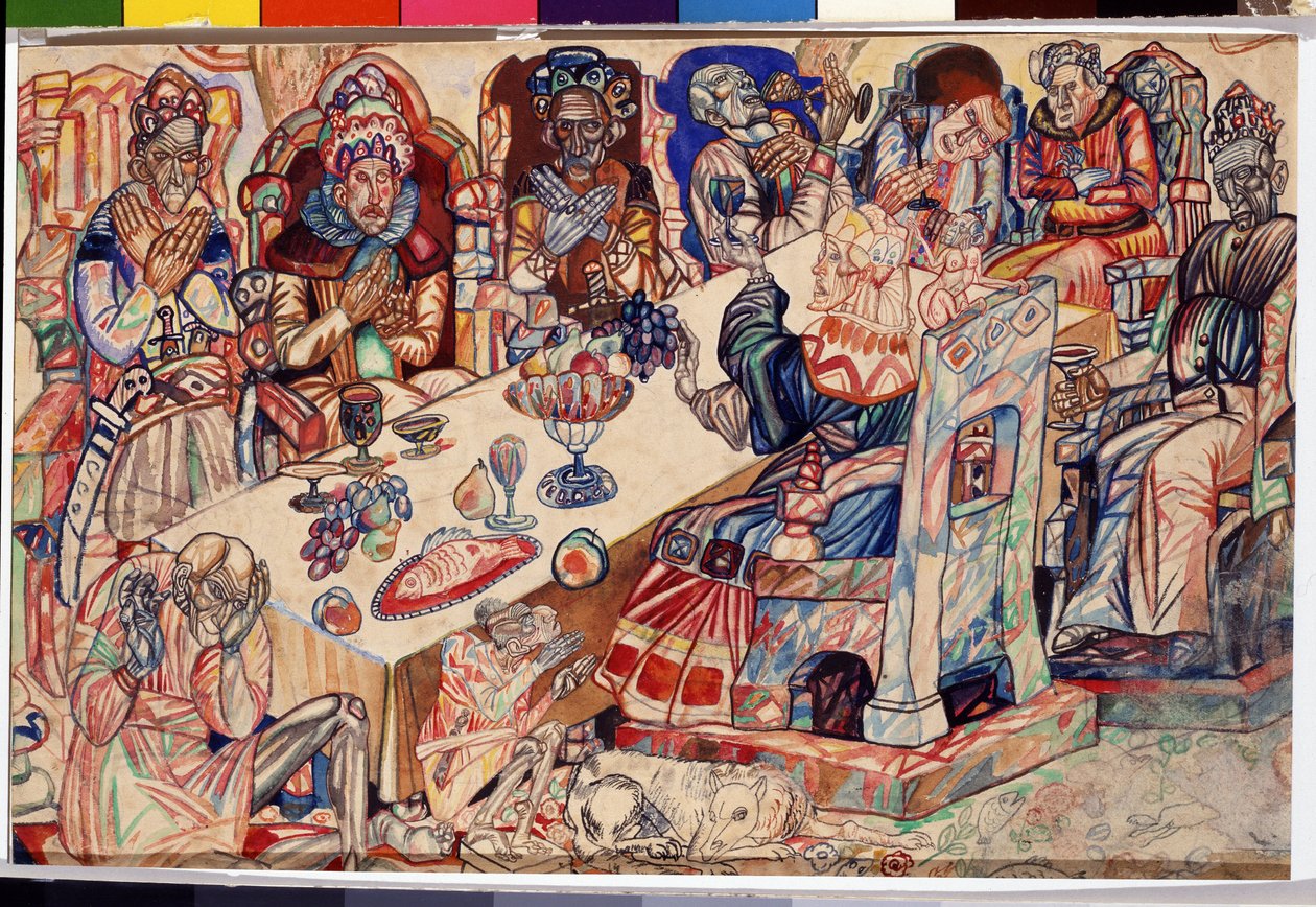 ""Kongernes fest"" Akvarel og pen af ​​Pavel Nikolayevich Filonov (1883-1941) omkring 1912 Statens Russiske Museum Sankt Petersborg af Pawel Nikolajewitsch Filonow