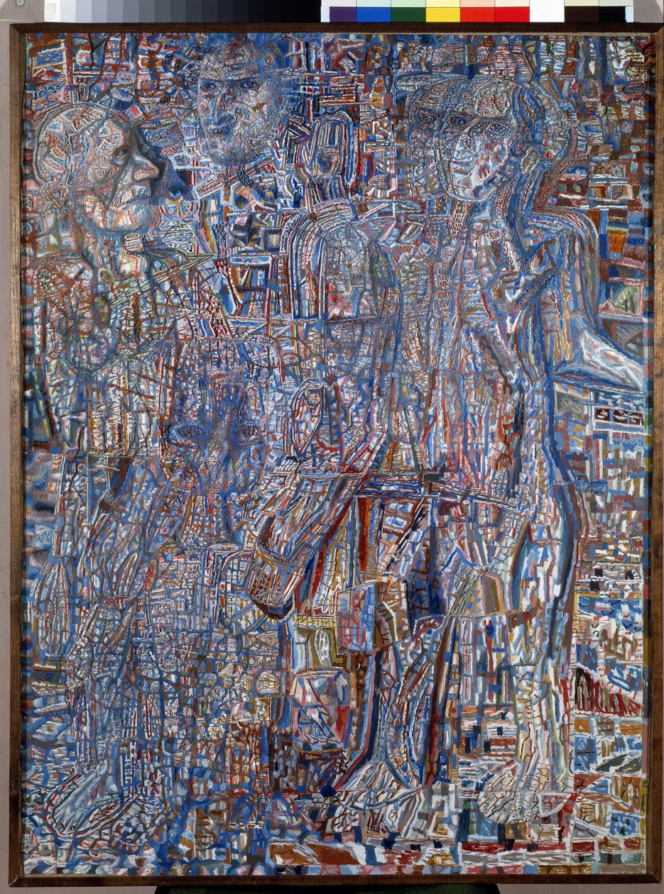""Karakterer"" (mennesker) Maleri af Pavel Nikolayevich Filonov (1883-1941) 1930 Statens Russiske Museum, Sankt Petersborg af Pawel Nikolajewitsch Filonow