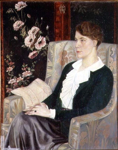 Portræt af Evdokiya Nikolaevna Glebova, kunstnerens søster af Pawel Nikolajewitsch Filonow