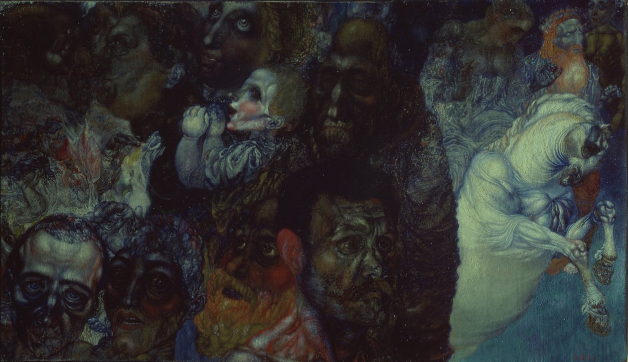 Hoveder, 1910 af Pavel Nikolayevich Filonov