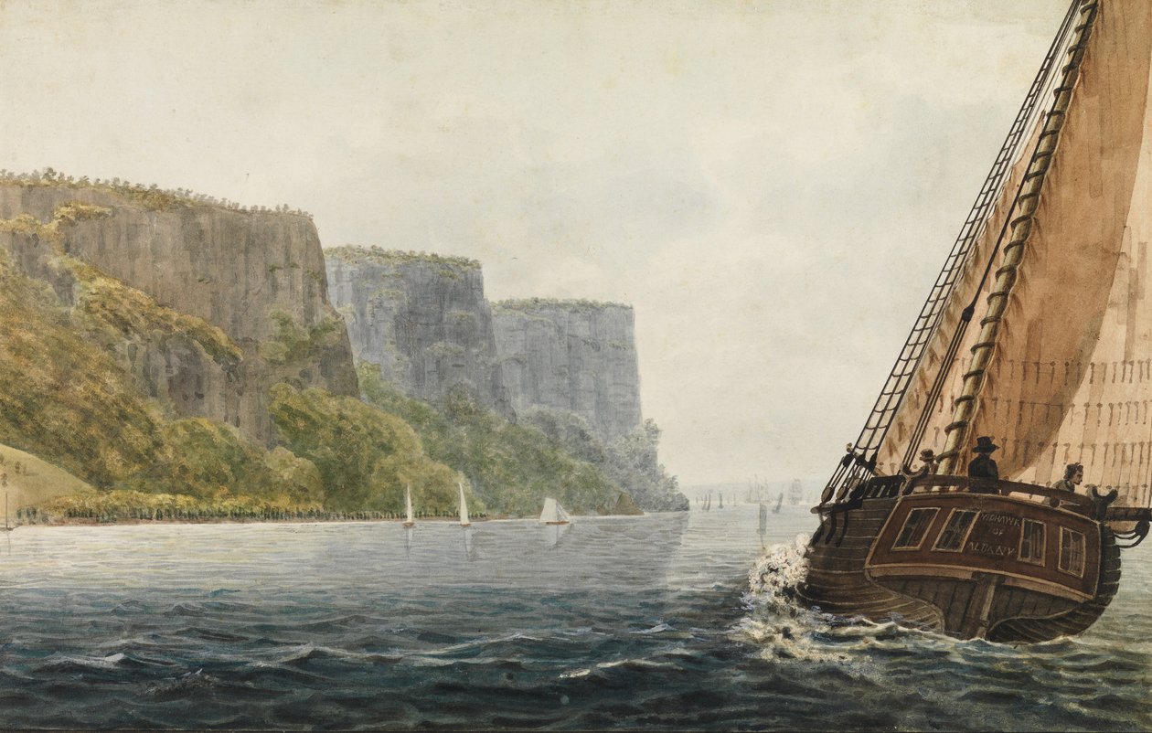 The Packet Mohawk of Albany Passing the Palisades, 1811-ca. 1813. af Pavel Petrovic Svin