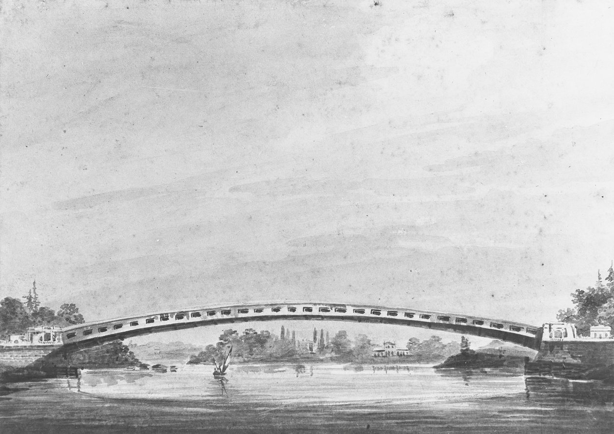 Den øvre bro over Schuylkill, Philadelphia – Lemon Hill i baggrunden, 1811-ca. 1813. af Pavel Petrovic Svin