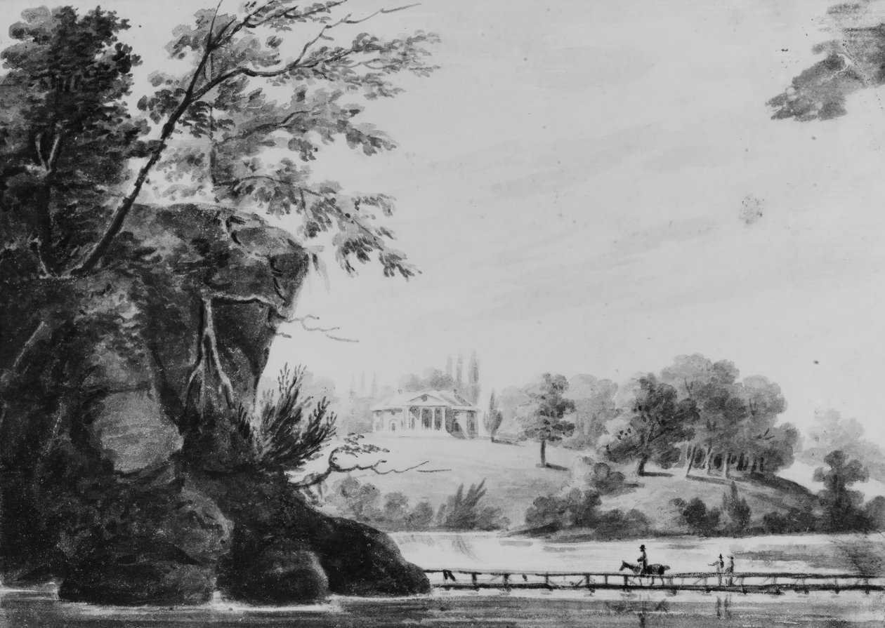 Udsigt over Morrisville, General Moreaus landsted i Pennsylvania..., Pennsylvania, 1811-ca. 1813. af Pavel Petrovic Svin