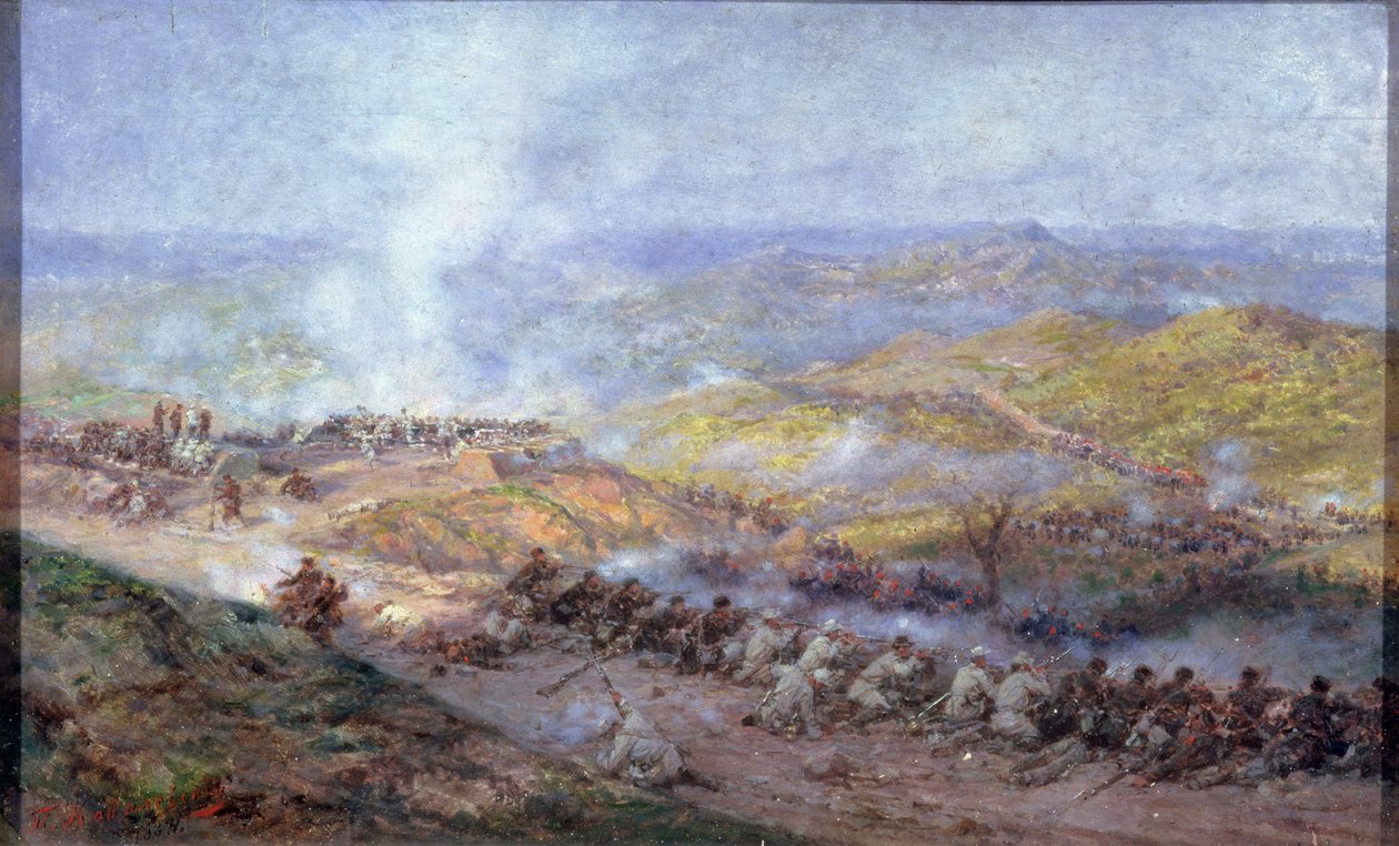 En scene fra den russisk-tyrkiske krig i 1877-78, 1884 af Pawel Kowalewsky