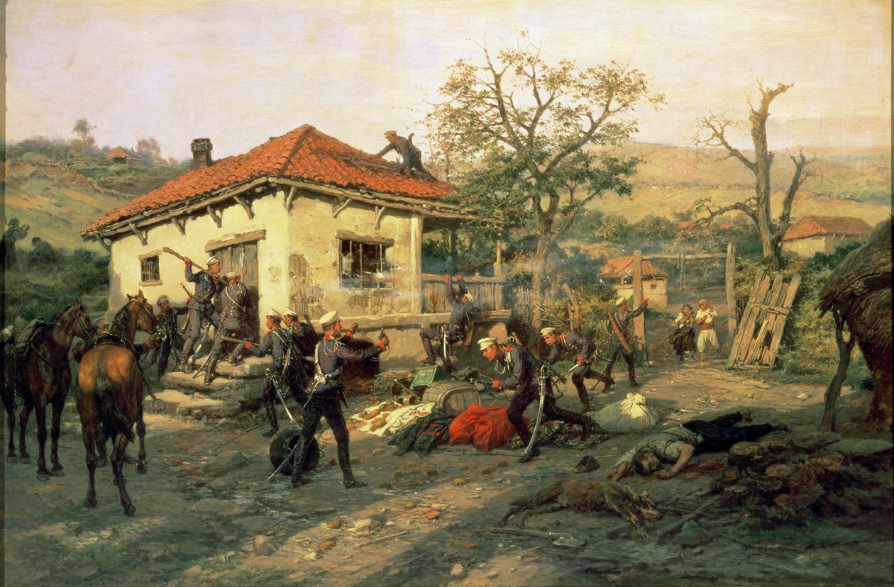En scene fra den russisk-tyrkiske krig i 1876-77 af Pawel Kowalewsky