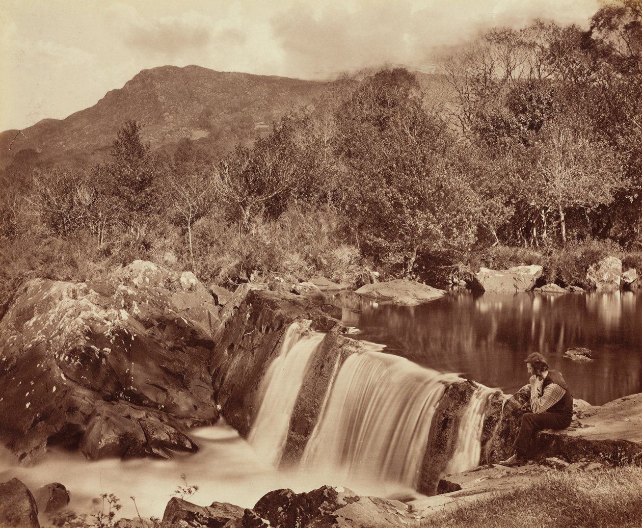 Vandfald, County Wicklow, ca. 1870 (foto) af Payne Jennings