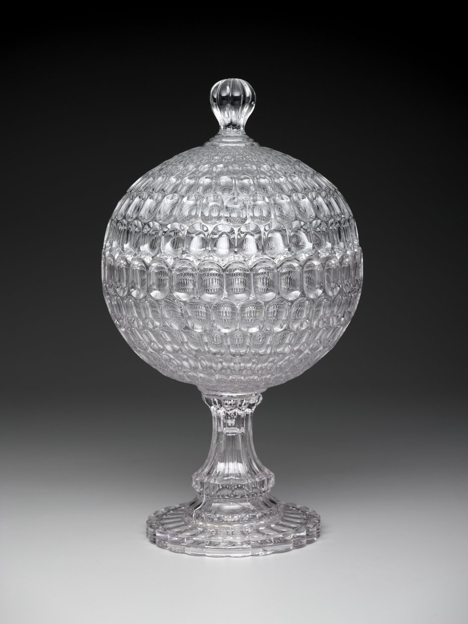 "Argus" dækket kompot, ca. 1855-75 (presset glas) af Pears and Co. Pittsburgh Bakewell